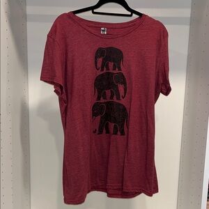 Red Womens Elephant T-shirt